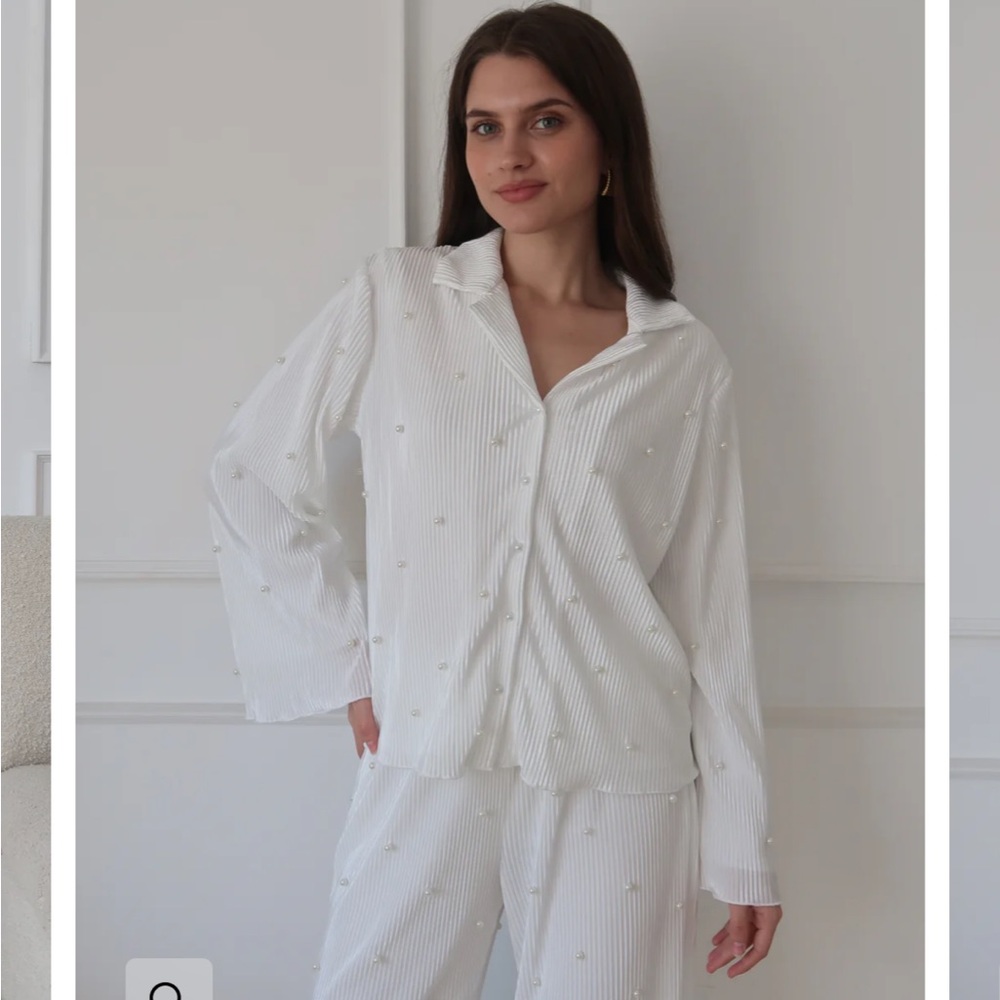 Waverles Emilia Pearly Pant Set in Dove